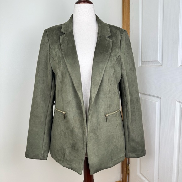 Nanette Lepore Jackets & Blazers - Nanette Lepore Sage Green Blazer with Zipper Pockets